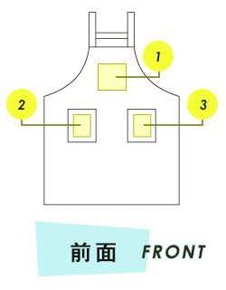 H型エプロン前面プリント範囲