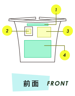 ショートエプロン前面プリント範囲