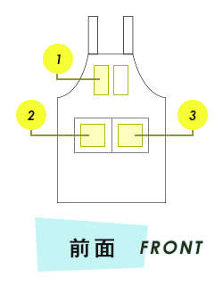 エプロン前面プリント範囲