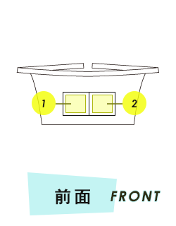 ショートエプロン前面プリント範囲