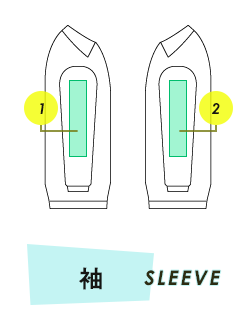 ブルゾン袖プリント範囲