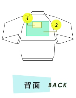 ブルゾン（背フラシ）背面プリント範囲