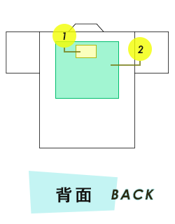 無地法被背面プリント範囲