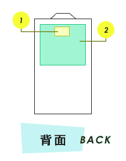 袖無し法被背面プリント範囲