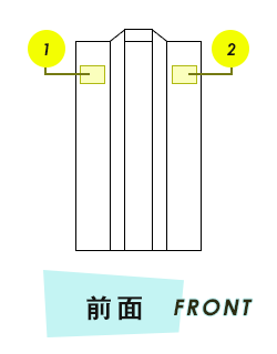 袖無し法被前面プリント範囲