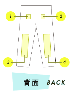 スゥエットパンツ(サイド縫製有)背面プリント範囲