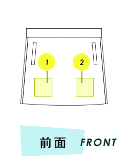 スカート前面プリント範囲