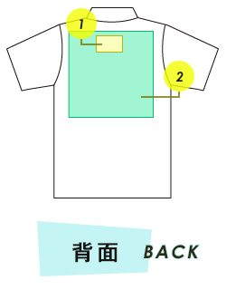 半袖ポロシャツ（ポケット有） 背面プリント範囲