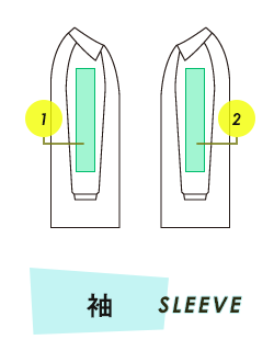 ジップパーカー袖プリント範囲