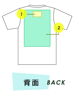 半袖スウェット背面プリント範囲