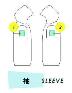 半袖プルパーカー袖プリント範囲