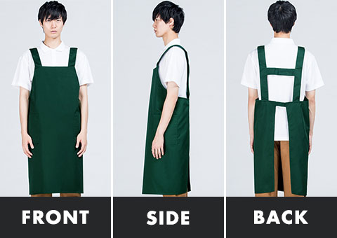 00875-THA H型エプロン｜FRONT、SIDE、BACK