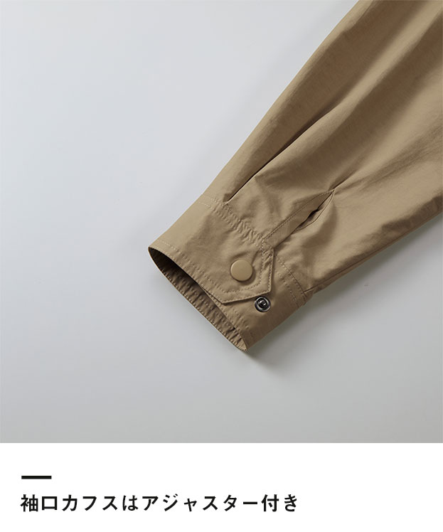 Ｃ/Ｎ スタンドフードインジャケット（一重）（7325-01）袖口カフスはアジャスター付き