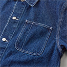 12.0オンス デニム ルーズフィット カバーオール ジャケット（7455-01）胸ポケット