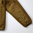 シープボア フリーススタンドジャケット（裏地付）（7495-01）袖部分はナイロンのエルボーパッチ付き