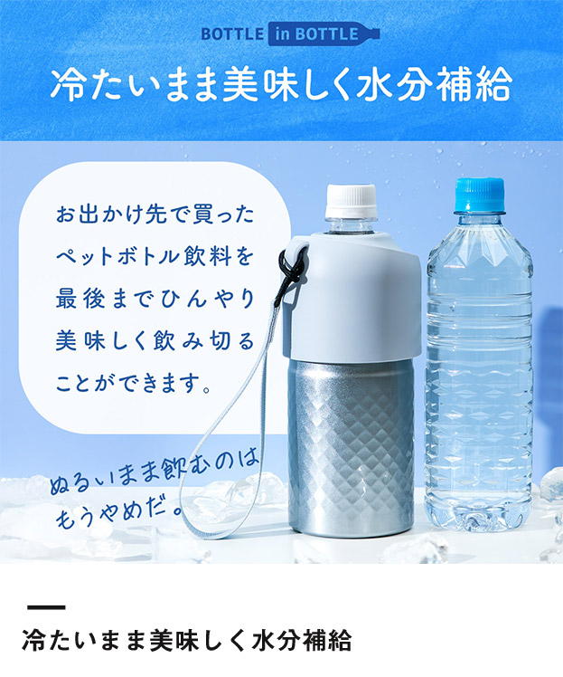 アトラス ボトルインボトル約500~650ml用(ダイヤカット)(ABIB-AN)冷たいまま美味しく水分補給