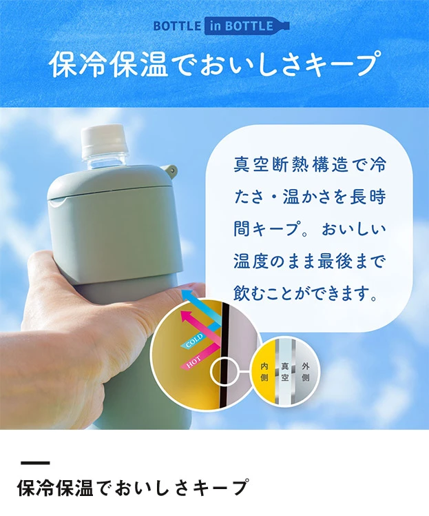 アトラス ボトルインボトル約500～650ml用G（収納ハンドルタイプ）（ABIB-G）保冷保温でおいしさキープ