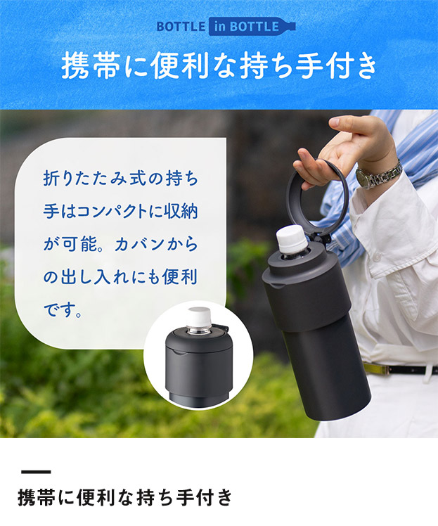 アトラス ボトルインボトル約500～650ml用G（収納ハンドルタイプ）（ABIB-G）携帯に便利な持ち手付き