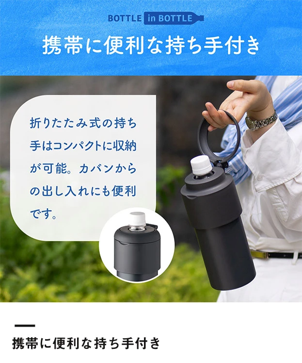 アトラス ボトルインボトル約500～650ml用G（収納ハンドルタイプ）（ABIB-G）携帯に便利な持ち手付き