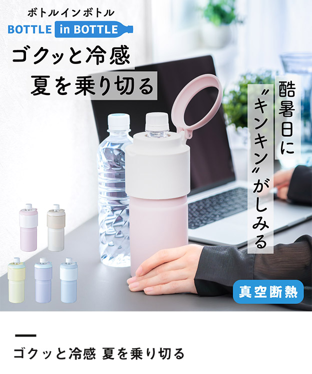 アトラス ボトルインボトル約500～650ml用GW2（収納ハンドルタイプ）（ABIB-GW2）ゴクッと冷感 夏を乗り切る