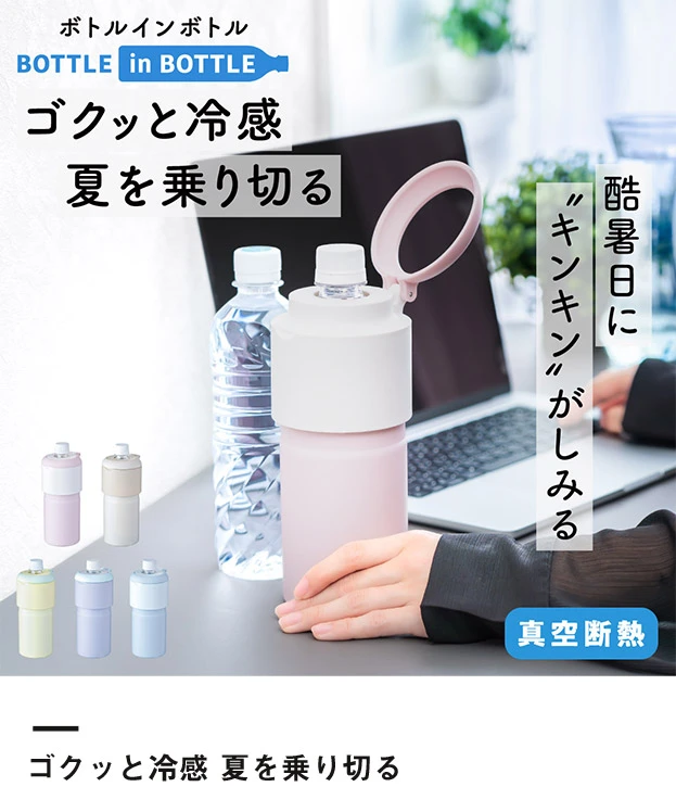 アトラス ボトルインボトル約500～650ml用GW2（収納ハンドルタイプ）（ABIB-GW2）ゴクッと冷感 夏を乗り切る