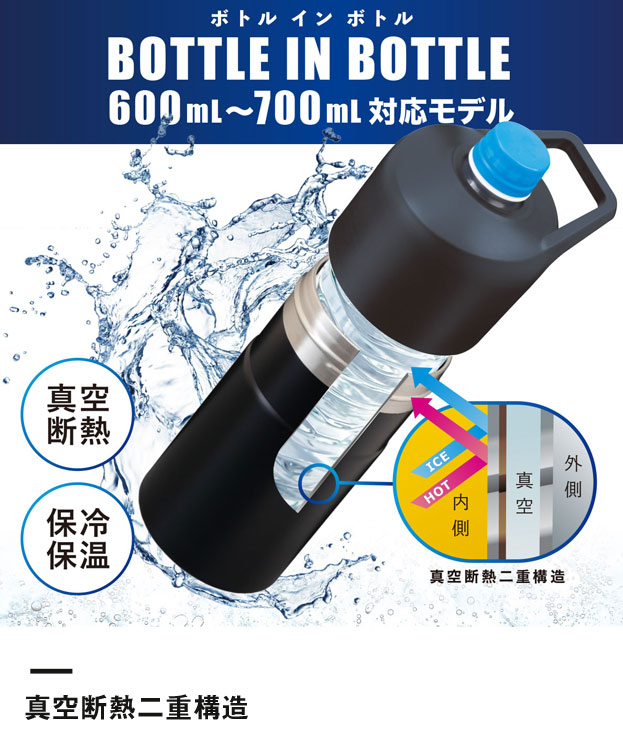 アトラス　ボトルインボトル TYPE-L　約600ml～700ml（ABIB-L）真空断熱二重構造