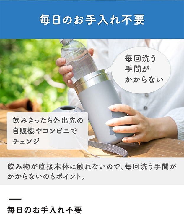 アトラス ボトルインボトル約500～650ml用OW2（3WAYストラップタイプ）（ABIB-OW2）毎日のお手入れ不要