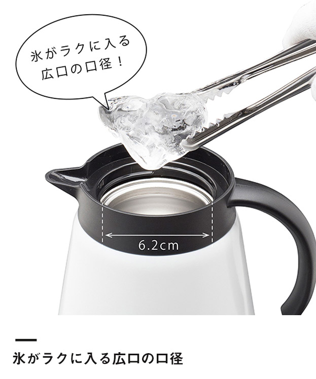 アトラス CURRENT コーヒーサーバー 600ml（ACS-601）氷がラクに入る広口の口径