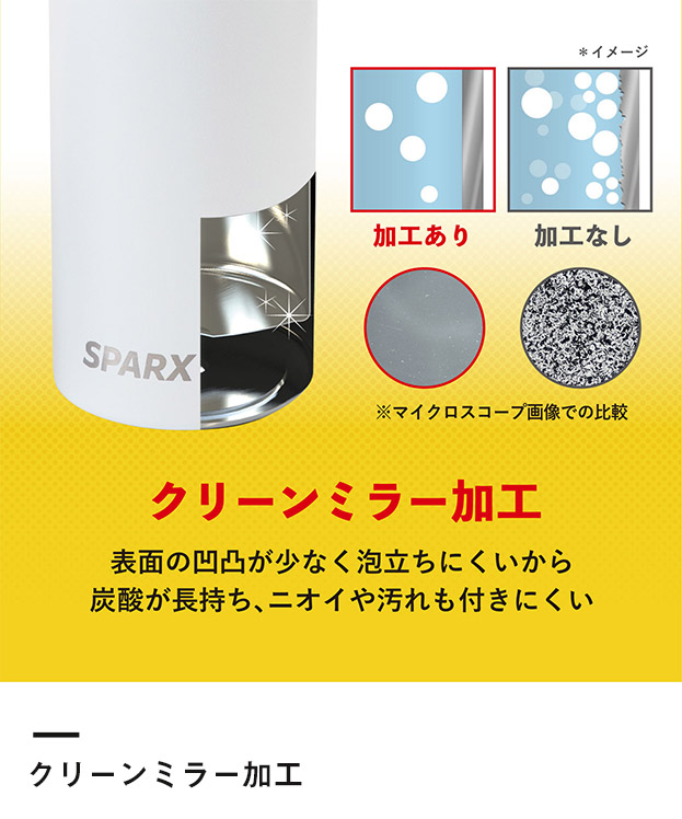 アトラス SPARX　炭酸用ボトル　370ml（ASO-370）クリーンミラー加工