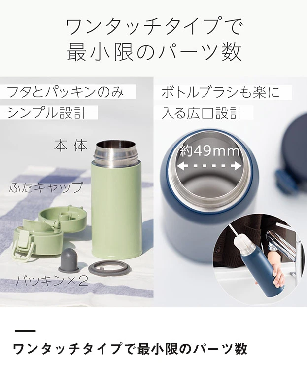 アトラス Basic Productsワンタッチボトル340ml（AWR-340）ワンタッチタイプで最小のパーツ数