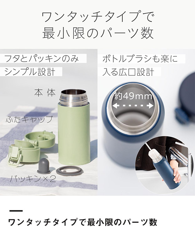 アトラス Basic Productsワンタッチボトル490ml（AWR-490）ワンタッチタイプで最小のパーツ数