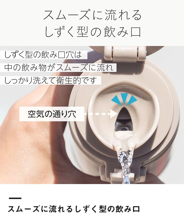 アトラス Basic Productsワンタッチボトル490ml（AWR-490）スムーズに流れるしずく型の飲み口