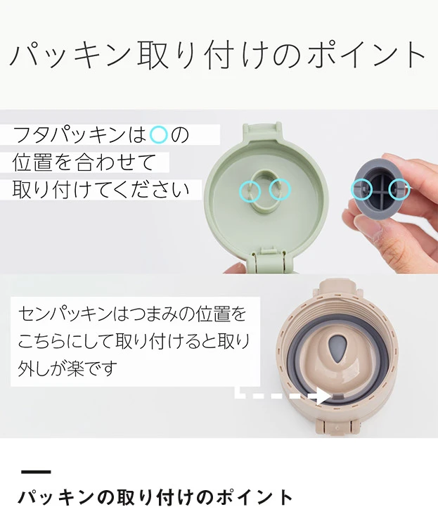 アトラス Basic Productsワンタッチボトル490ml（AWR-490）パッキン取り付けのポイント