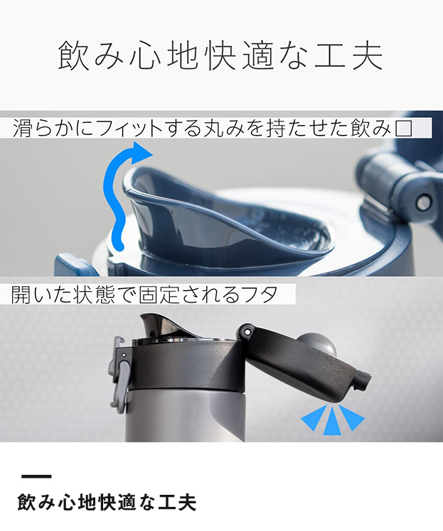 アトラス Basic Productsワンタッチボトル600ml（AWR-600）飲み心地快適な工夫
