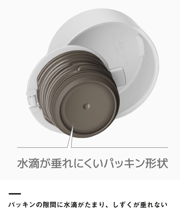 サーモス 真空断熱ケータイマグ  480ml/JOQ（JOQ-480）パッキンの隙間に水滴がたまり、しずくが垂れない