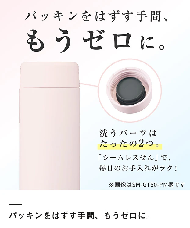 象印 ステンレスマグ（SM-GT型）　600ml（SM-GT60）パッキンをはずす手間、もうゼロに。