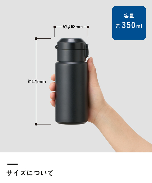 Zalattoワンタッチサーモボトル350ml（SNS-0300353）サイズについて