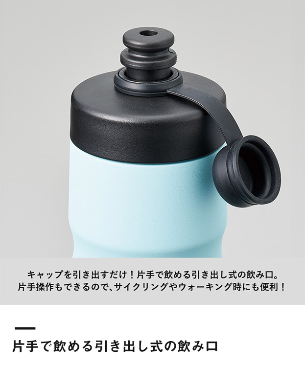 ステンレスサーモスポーツボトル600ml（SNS-0300919）片手で飲める引き出し式の飲み口
