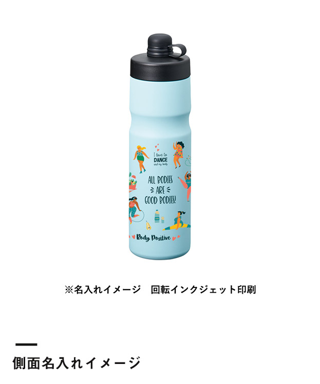 ステンレスサーモスポーツボトル600ml（SNS-0300919）側面名入れイメージ