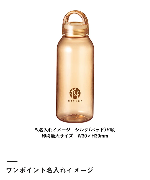 Handitクリアボトル500ml（SNS-0300986）ワンポイント名入れイメージ