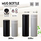 アトラス 真空二重スクリューマグボトル360ml（SS-350）商品イメージ（当商品は左360ml）