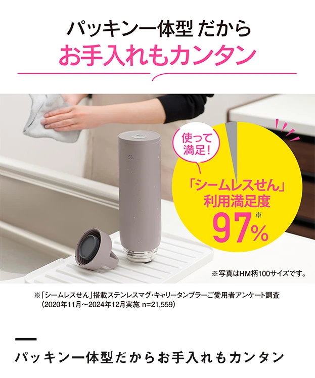 象印 ステンレスマグ（SU-DA型）　800ml（SU-DA80）パッキン一体型だからお手入れもカンタン
