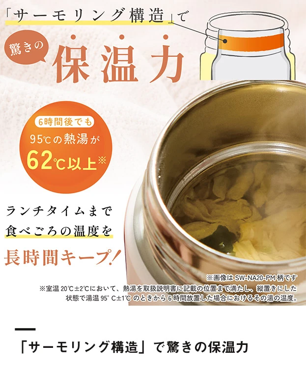 象印 ステンレススープジャー（SW-NA型）　200ml（SW-NA20）「サーモリング構造」で驚きの保温力