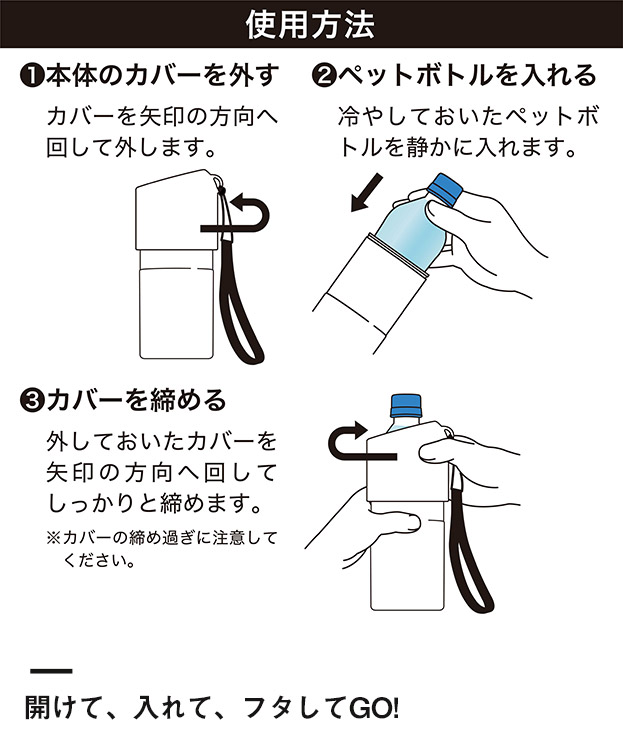 アトラス ボトルインボトル約500～650ml用（ストラップタイプ）（ABIB-B）開けて、入れて、フタしてGO！