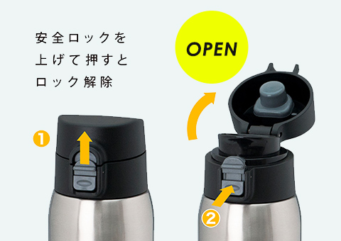 AIW-500 アトラス 軽量ワンタッチボトル500ml｜ワンタッチオープン式