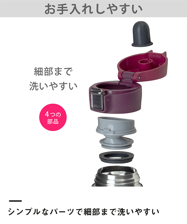 アトラス Airlist 超軽量ワンタッチボトル 365ml【在庫限り商品】（AREW-350）シンプルなパーツで細部まで洗いやすい