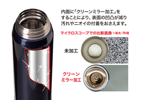 ARS-500 アトラス Airlist超軽量スクリューマグボトル480ml｜クリーンミラー加工