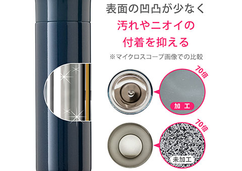 ARSS-150 アトラス Airlist 超軽量スリムボトル 150ml｜表面の凹凸が少なく汚れやニオイの付着を抑える