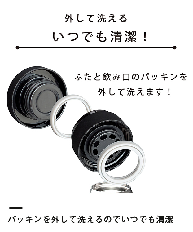 アトラス 軽量スクリューマグボトル500ml（AS-500）パッキンを外して洗えるのでいつでも清潔