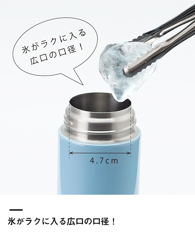 アトラス 軽量ワンタッチボトル 500ml （ATLW-500）氷がラクに入る広口の口径！